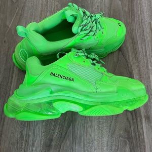 Balenciaga Green Triple S Sneakers